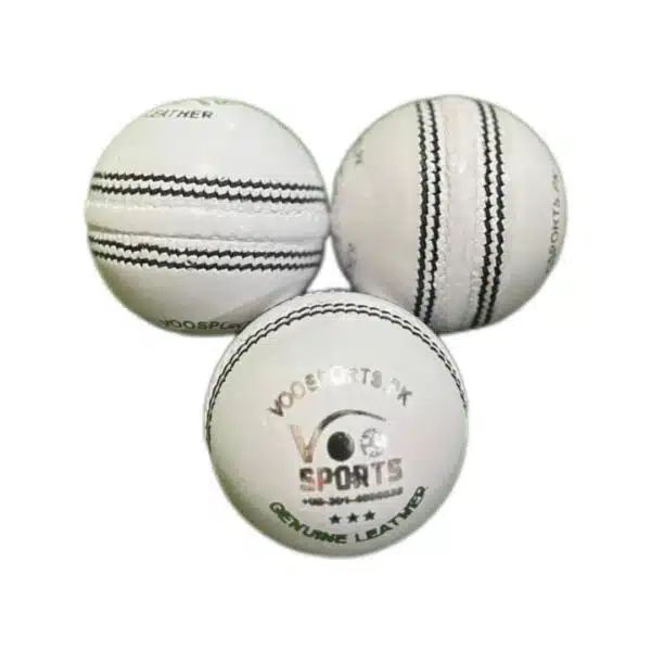 VOO Sports White Hardball || Leather ball || 2 piece ball